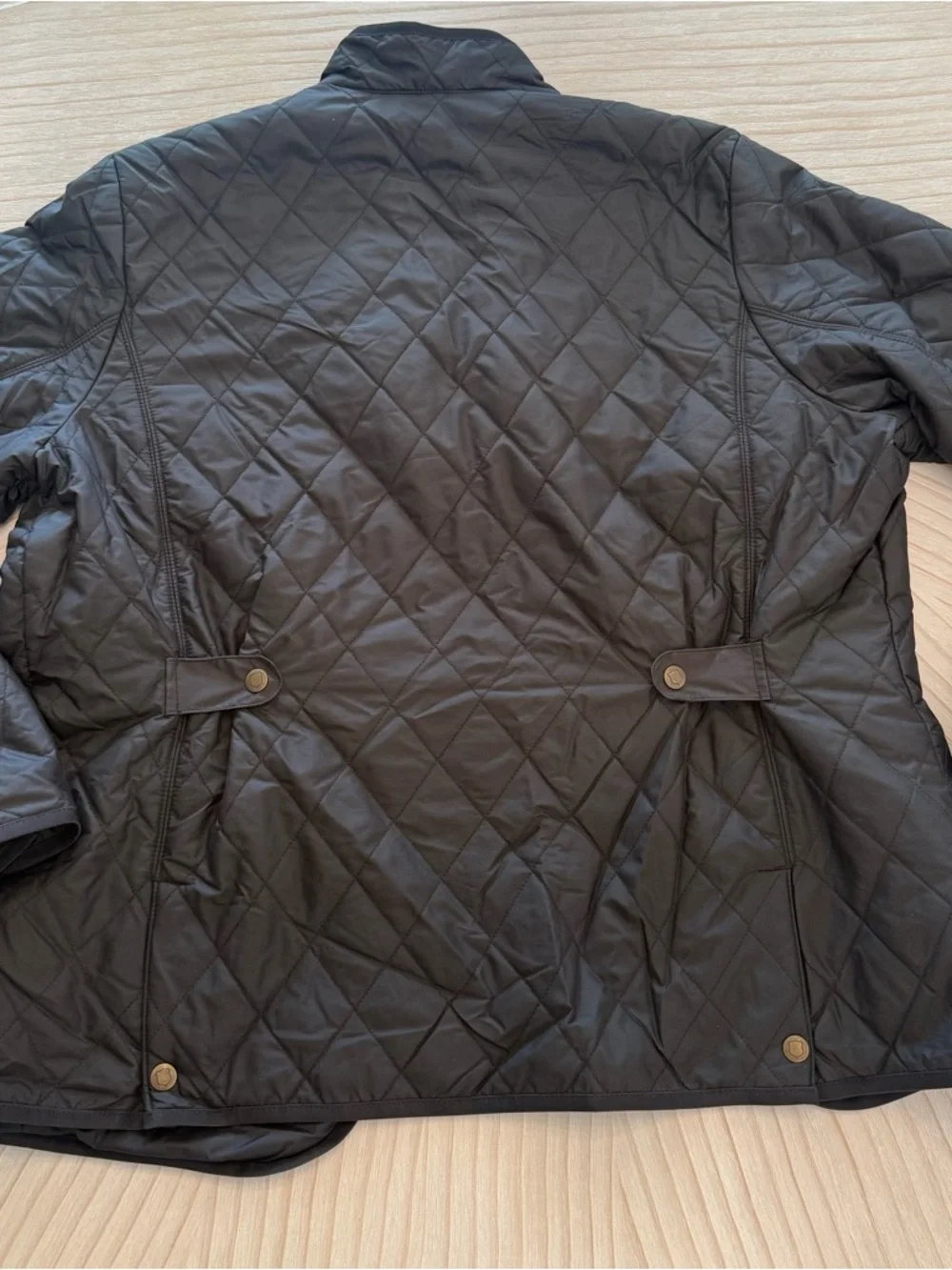 Eddie Bauer Quilted Black Snap-Front Puffer Jacket - Picture 2 of 9